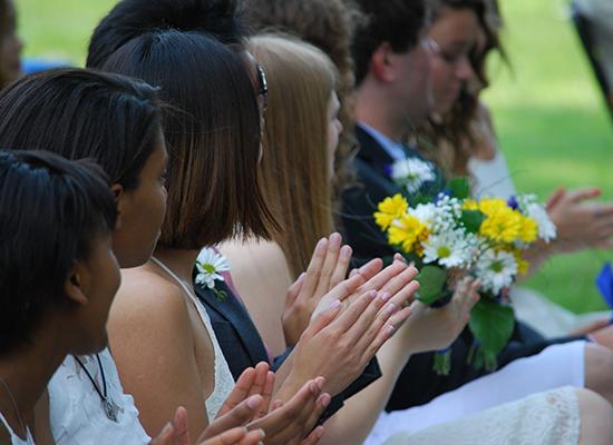 Solebury Students clapping at a donation event - Solebury School